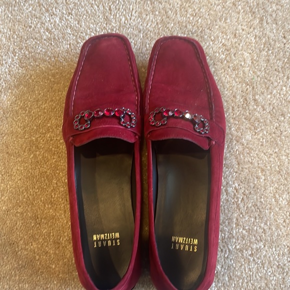 Stuart Weitzman, red suede, Murphy mock size 9 in excellent used condition - Picture 3 of 6